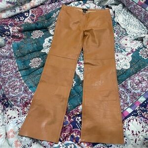 BCBG Maxazria Tan 100% Leather Pants 12